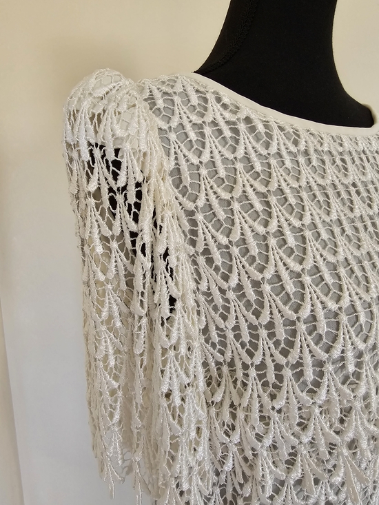 Vintage Dresses & Skirts - VINTAGE 1970's Crochet Flapper-style Dress